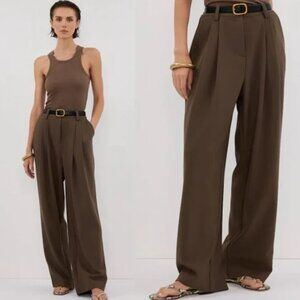 DISSH Westwood Clover High Rise Wide Leg Pleated Pants Trousers